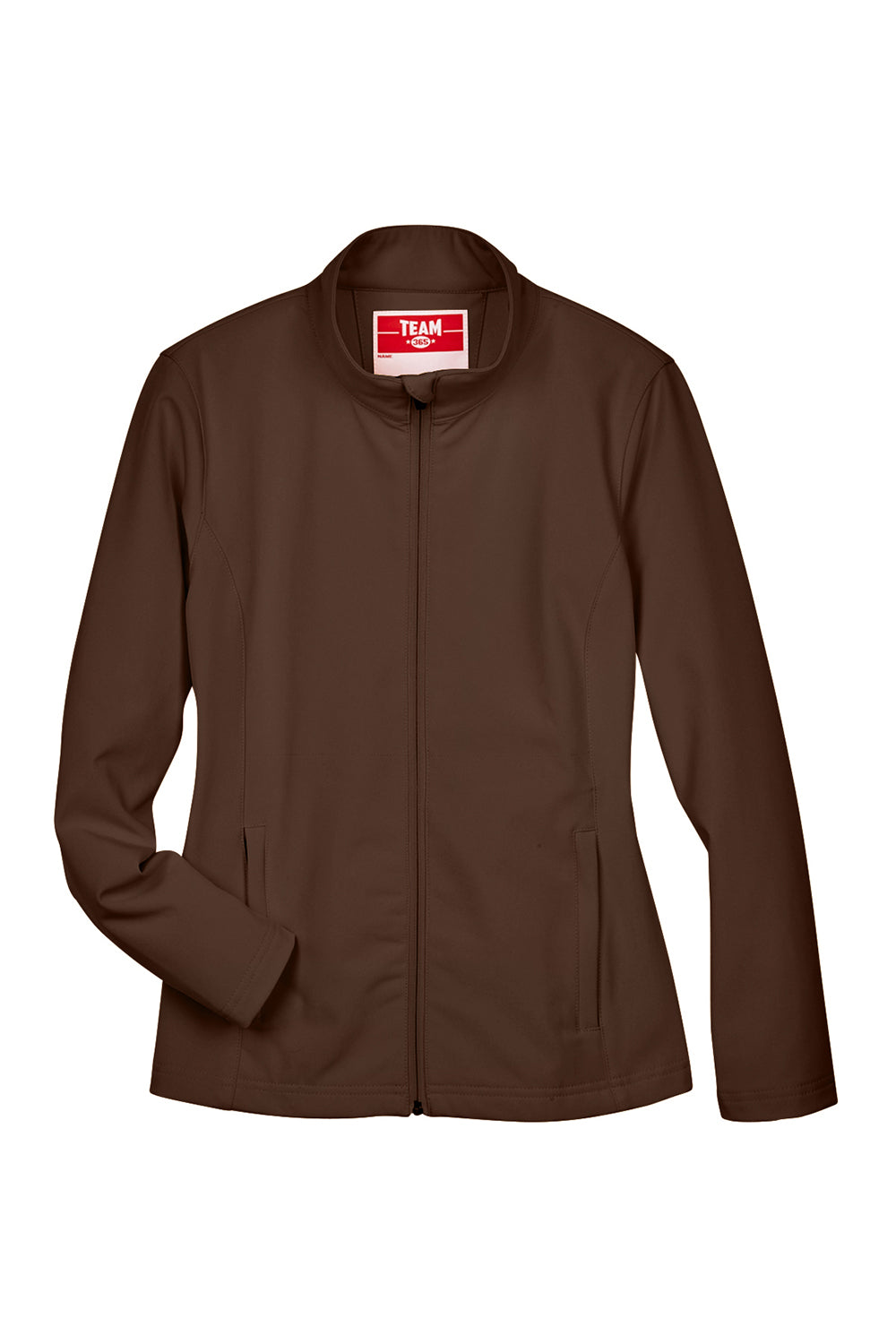 Team 365 TT80W Womens Leader Windproof & Waterproof Full Zip Jacket Dark Brown Flat Front