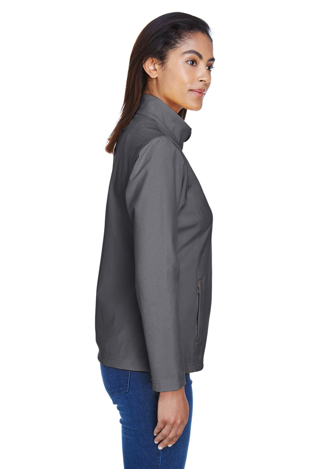 Team 365 TT80W Womens Leader Windproof & Waterproof Full Zip Jacket Graphite Grey Model Side