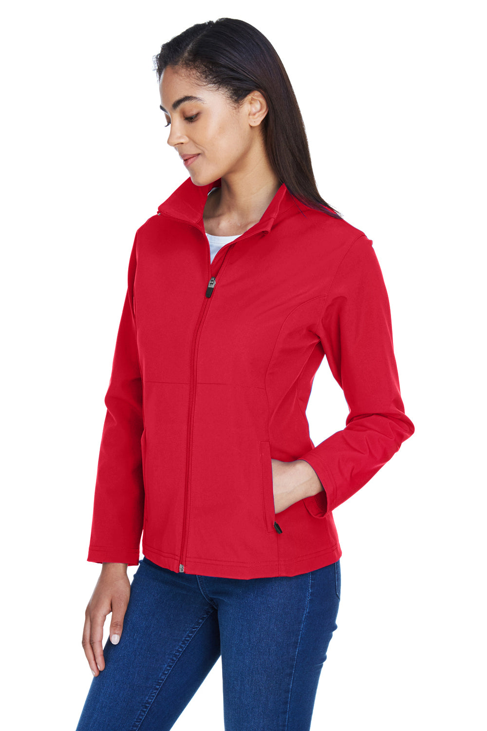 Team 365 TT80W Womens Leader Windproof & Waterproof Full Zip Jacket Red Model 3q