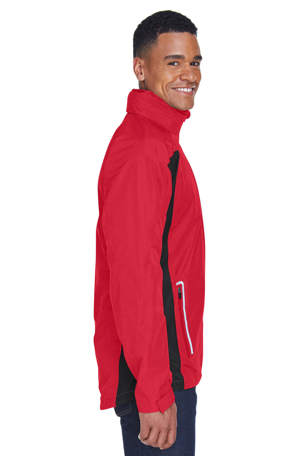 Team 365 TT86 Mens Dominator Waterproof Full Zip Hooded Jacket Red Model Side