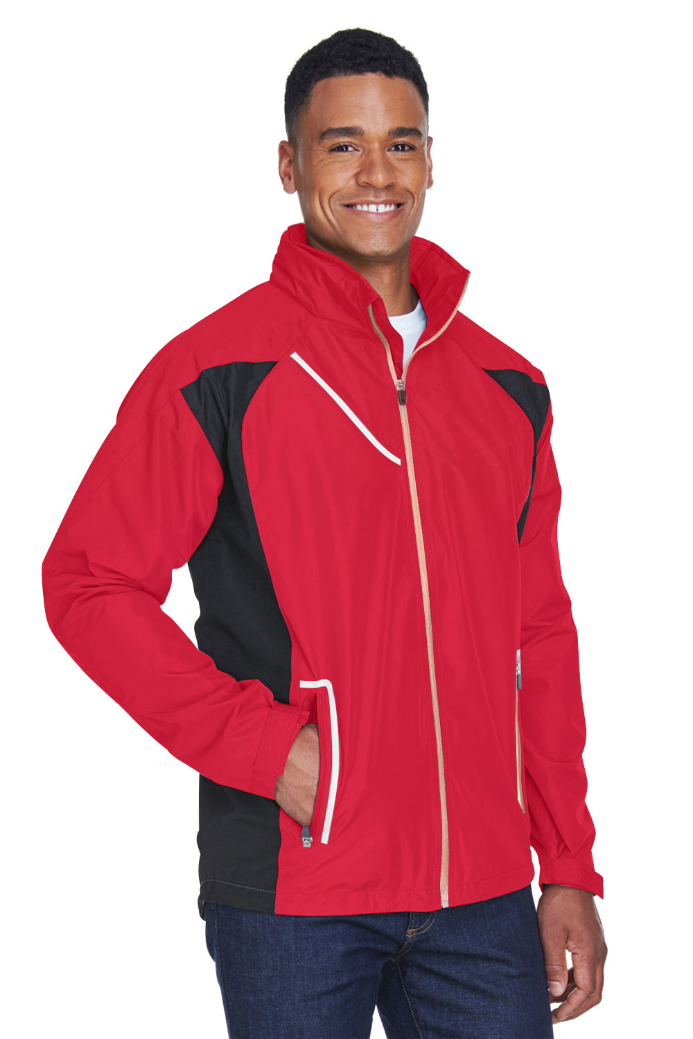 Team 365 TT86 Mens Dominator Waterproof Full Zip Hooded Jacket Red Model 3q