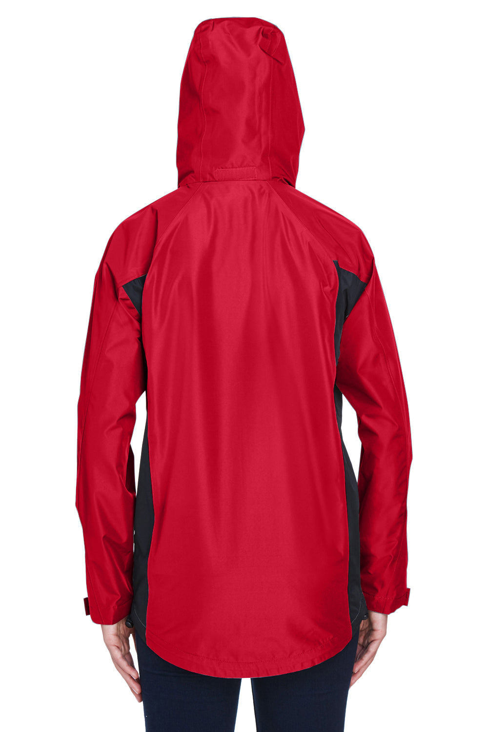 Team 365 TT86W Womens Dominator Waterproof Full Zip Hooded Jacket Red Model Back