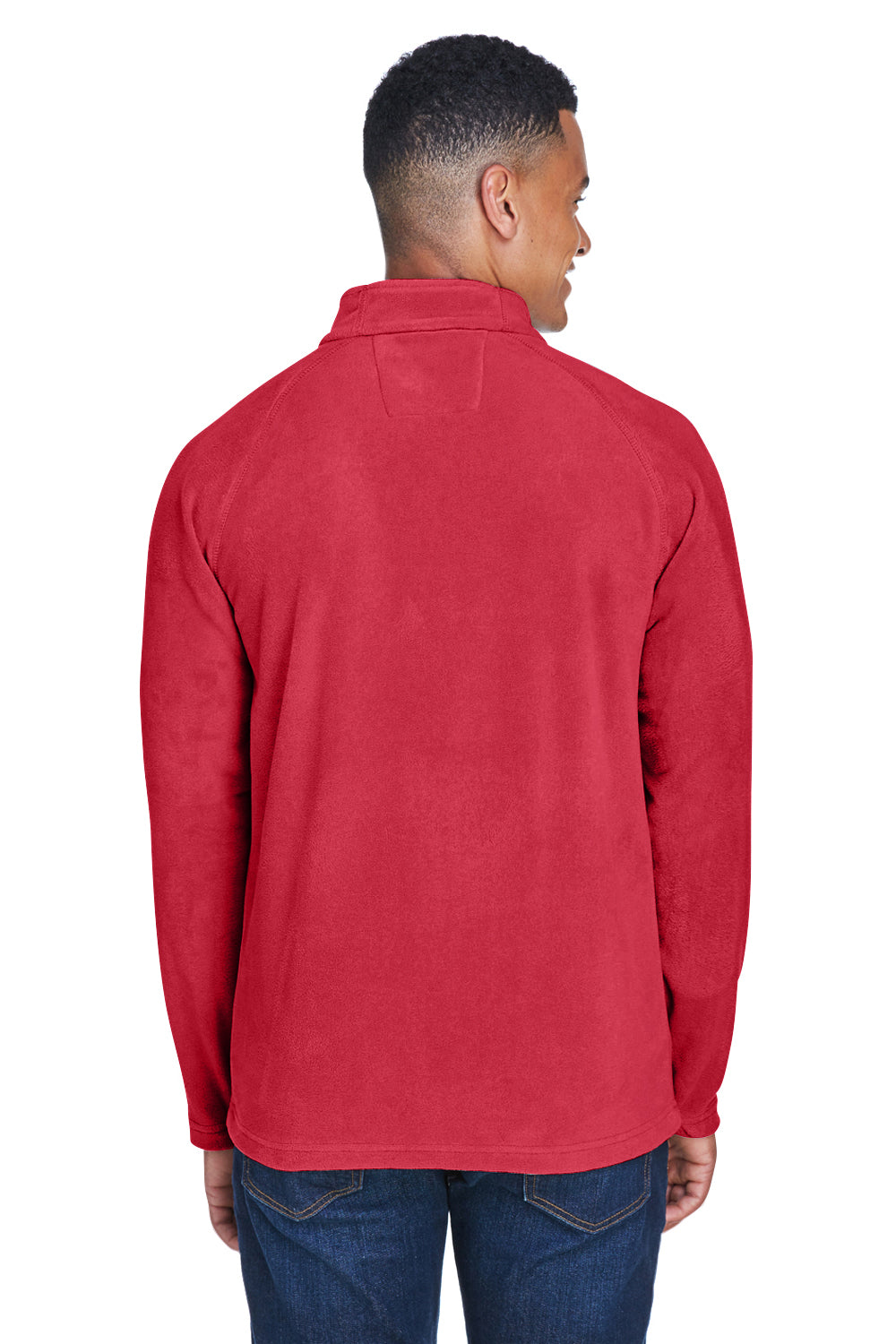 Team 365 TT90 Mens Campus Pill Resistant Microfleece Full Zip Jacket Red Model Back