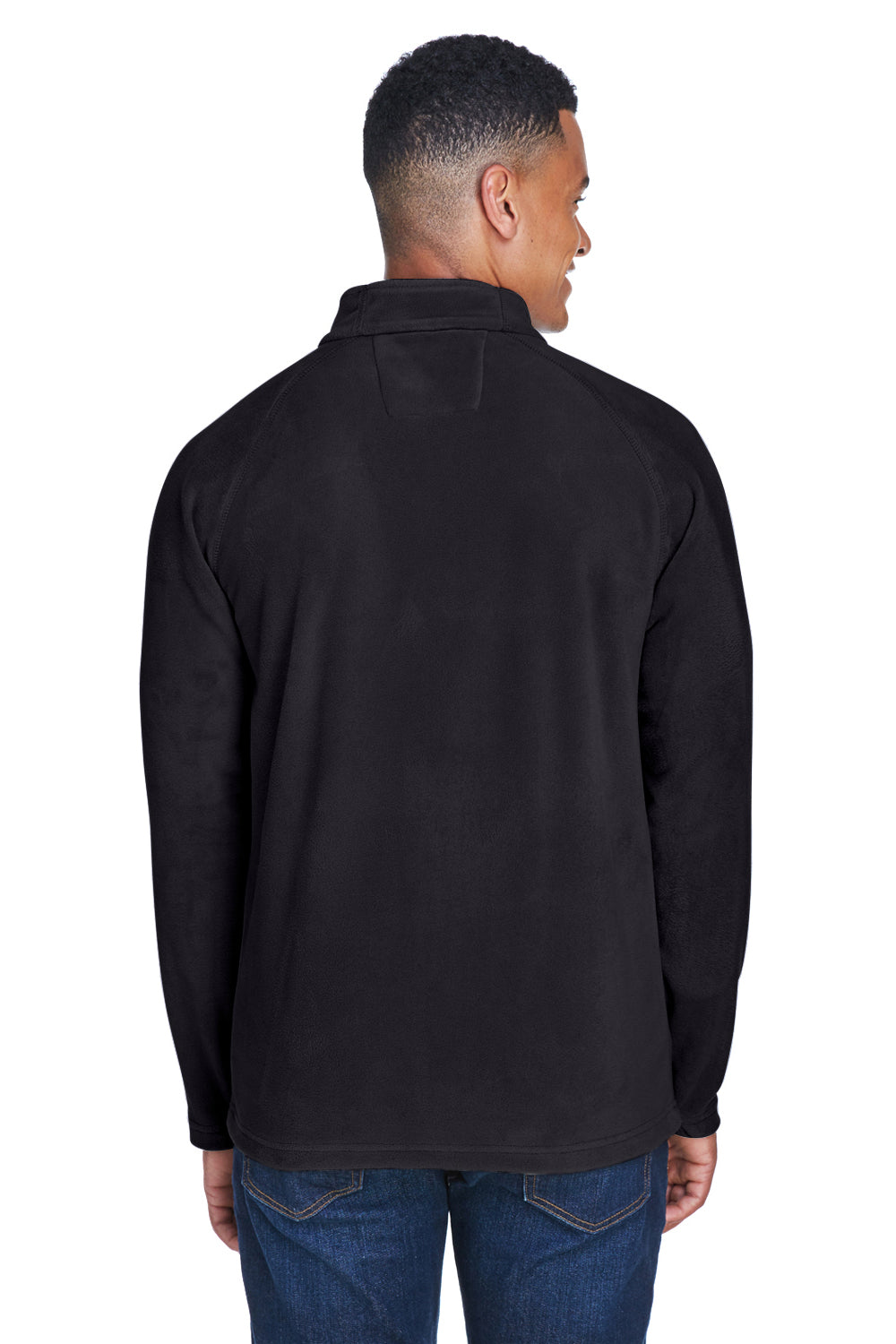 Team 365 TT90 Mens Campus Pill Resistant Microfleece Full Zip Jacket Black Model Back