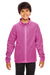 Team 365 TT90Y Youth Campus Pill Resistant Microfleece Full Zip Jacket Charity Pink Model Front