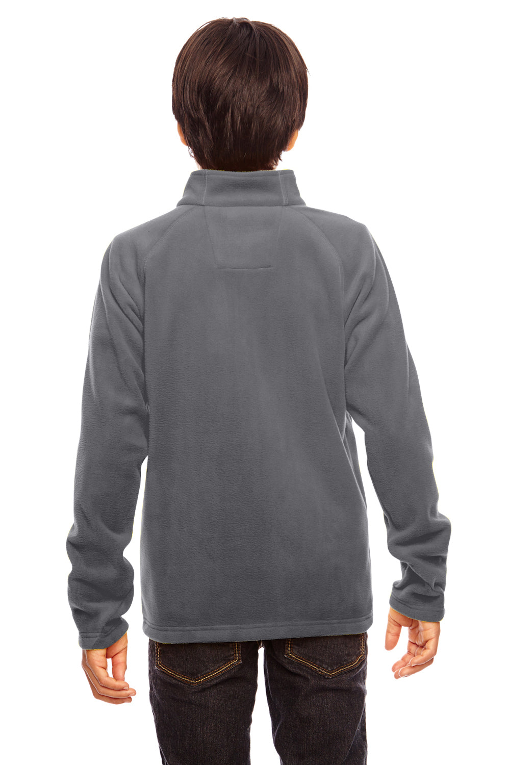 Team 365 TT90Y Youth Campus Pill Resistant Microfleece Full Zip Jacket Graphite Grey Model Back