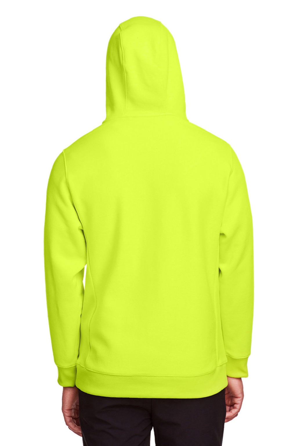 Team 365 TT95 Mens Zone HydroSport Fleece Water Resistant Full Zip Hooded Sweatshirt Hoodie w/ Pockets Safety Yellow Model Back