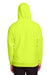 Team 365 TT95 Mens Zone HydroSport Fleece Water Resistant Full Zip Hooded Sweatshirt Hoodie w/ Pockets Safety Yellow Model Back