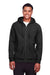 Team 365 TT95 Mens Zone HydroSport Fleece Water Resistant Full Zip Hooded Sweatshirt Hoodie w/ Pockets Black Model Front