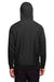 Team 365 TT95 Mens Zone HydroSport Fleece Water Resistant Full Zip Hooded Sweatshirt Hoodie w/ Pockets Black Model Back