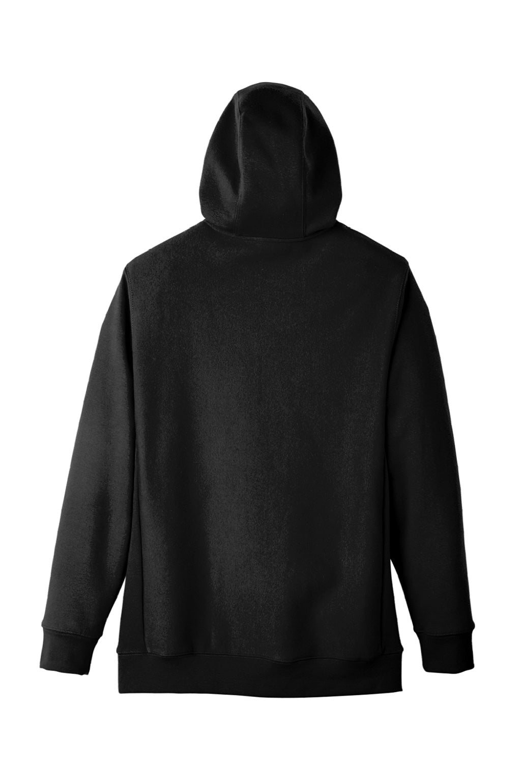 Team 365 TT95 Mens Zone HydroSport Fleece Water Resistant Full Zip Hooded Sweatshirt Hoodie w/ Pockets Black Flat Back
