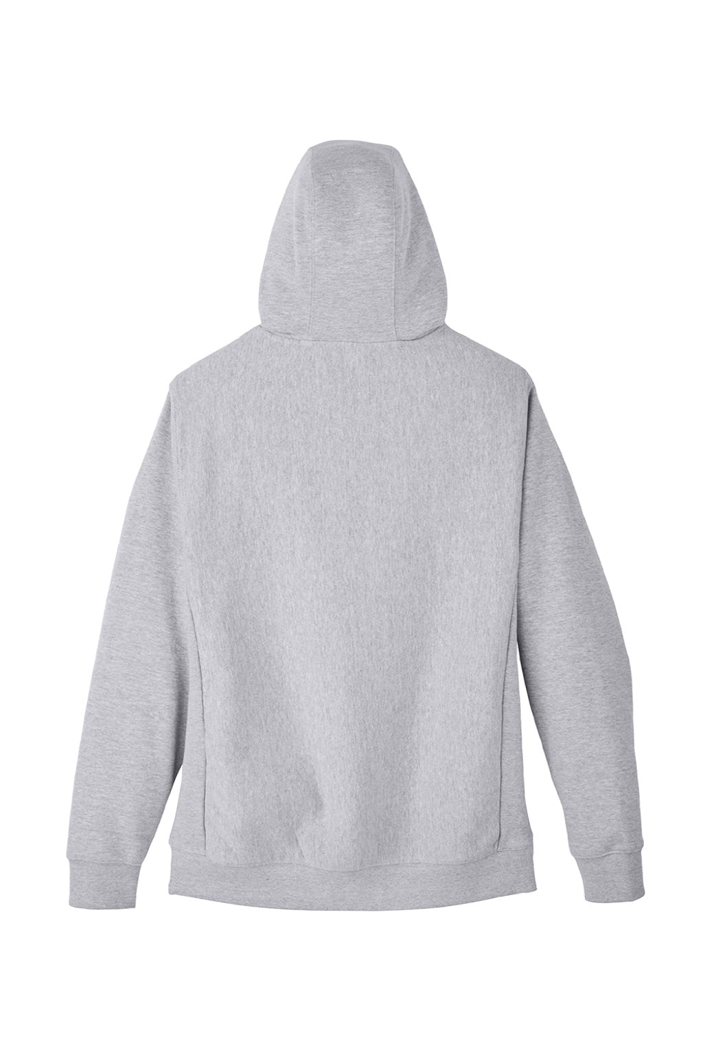 Team 365 TT95 Mens Zone HydroSport Fleece Water Resistant Full Zip Hooded Sweatshirt Hoodie w/ Pockets Heather Grey Flat Back