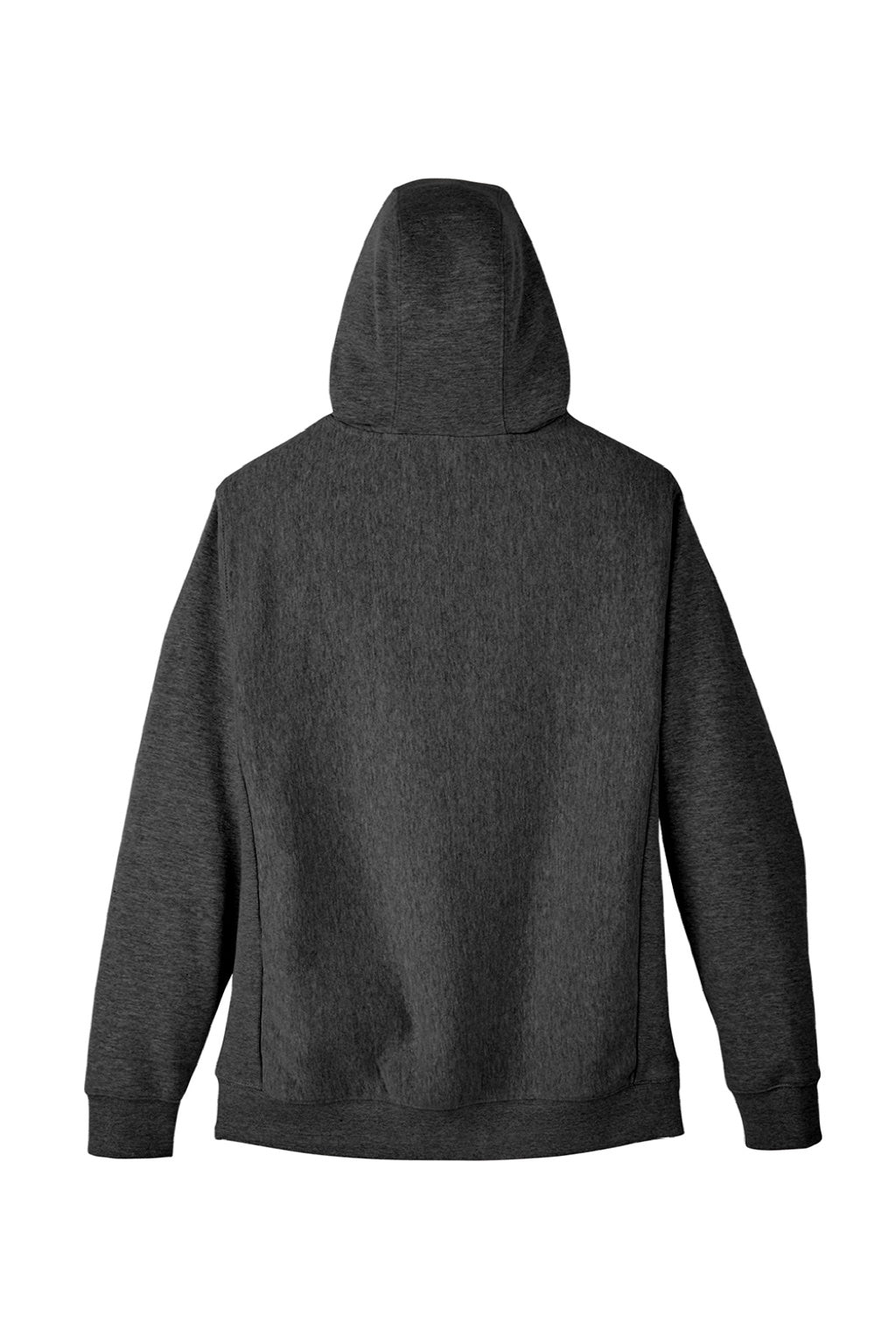 Team 365 TT95 Mens Zone HydroSport Fleece Water Resistant Full Zip Hooded Sweatshirt Hoodie w/ Pockets Heather Dark Grey Flat Back