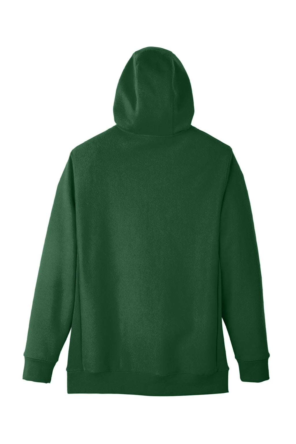 Team 365 TT95 Mens Zone HydroSport Fleece Water Resistant Full Zip Hooded Sweatshirt Hoodie w/ Pockets Dark Green Flat Back