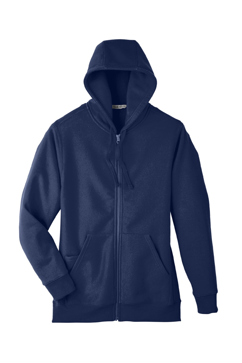 Team 365 TT95 Mens Zone HydroSport Fleece Water Resistant Full Zip Hooded Sweatshirt Hoodie w/ Pockets Dark Navy Blue Flat Front