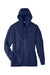 Team 365 TT95 Mens Zone HydroSport Fleece Water Resistant Full Zip Hooded Sweatshirt Hoodie w/ Pockets Dark Navy Blue Flat Front