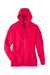 Team 365 TT95 Mens Zone HydroSport Fleece Water Resistant Full Zip Hooded Sweatshirt Hoodie w/ Pockets Red Flat Front