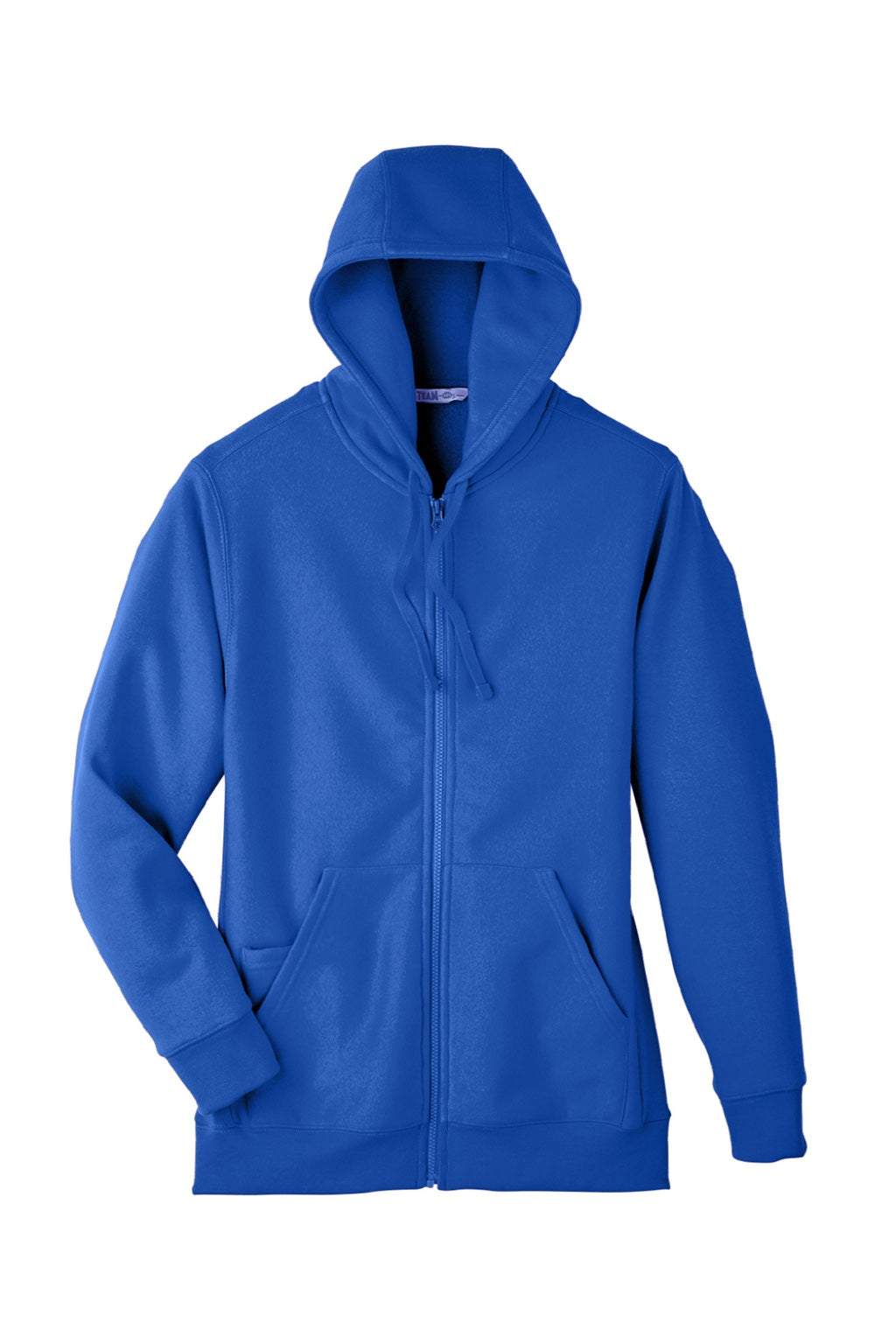 Team 365 TT95 Mens Zone HydroSport Fleece Water Resistant Full Zip Hooded Sweatshirt Hoodie w/ Pockets Royal Blue Flat Front
