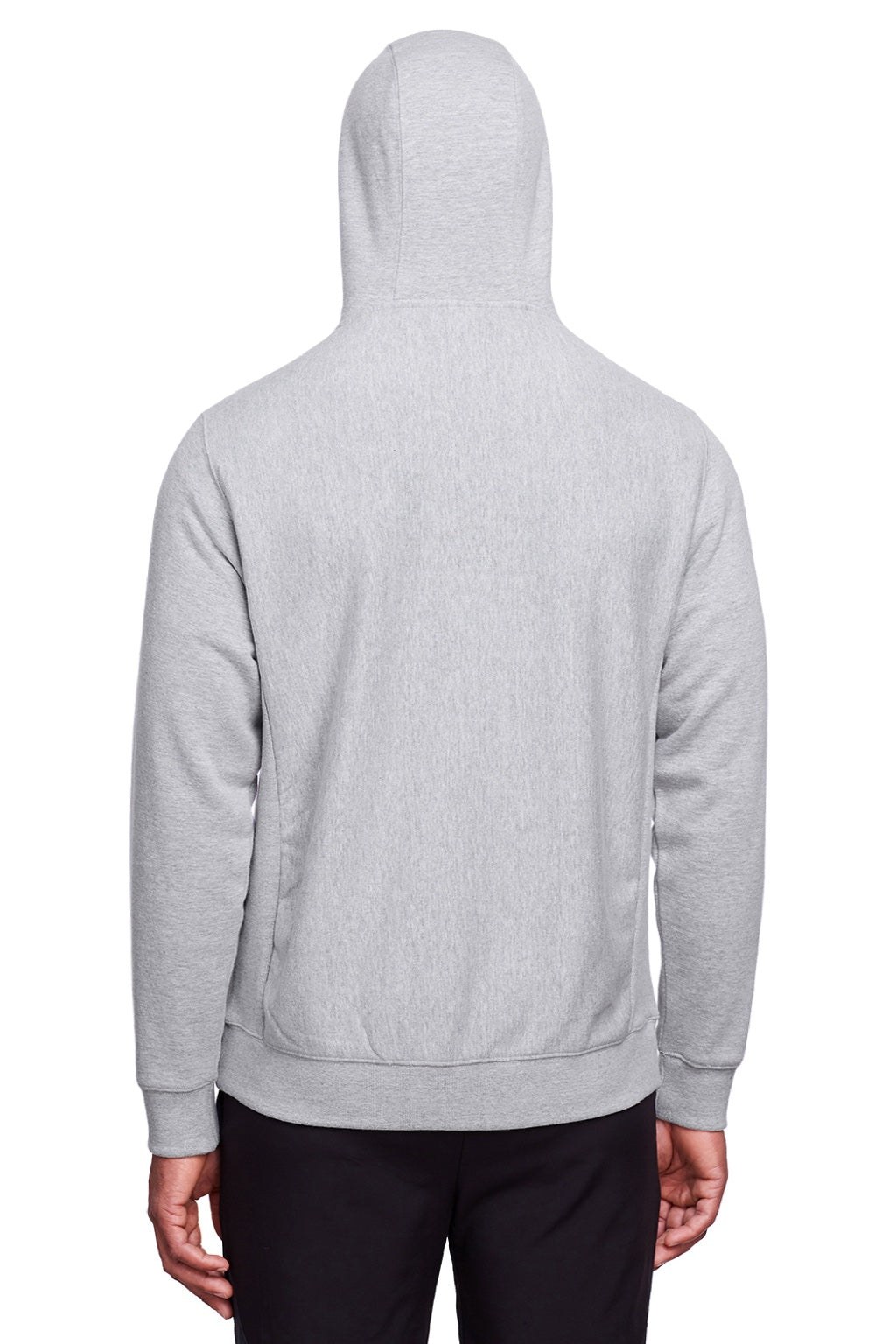 Team 365 TT95 Mens Zone HydroSport Fleece Water Resistant Full Zip Hooded Sweatshirt Hoodie w/ Pockets Heather Grey Model Back