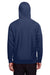 Team 365 TT95 Mens Zone HydroSport Fleece Water Resistant Full Zip Hooded Sweatshirt Hoodie w/ Pockets Dark Navy Blue Model Back