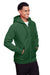 Team 365 TT95 Mens Zone HydroSport Fleece Water Resistant Full Zip Hooded Sweatshirt Hoodie w/ Pockets Dark Green Model 3q