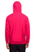 Team 365 TT95 Mens Zone HydroSport Fleece Water Resistant Full Zip Hooded Sweatshirt Hoodie w/ Pockets Red Model Back