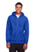 Team 365 TT95 Mens Zone HydroSport Fleece Water Resistant Full Zip Hooded Sweatshirt Hoodie w/ Pockets Royal Blue Model Front