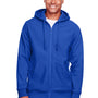 Team 365 Mens Zone HydroSport Fleece Water Resistant Full Zip Hooded Sweatshirt Hoodie w/ Pockets - Royal Blue