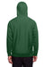 Team 365 TT95 Mens Zone HydroSport Fleece Water Resistant Full Zip Hooded Sweatshirt Hoodie w/ Pockets Dark Green Model Back