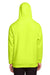 Team 365 TT96 Mens Zone HydroSport Fleece Water Resistant Hooded Sweatshirt Hoodie w/ Pouch Pocket Safety Yellow Model Back