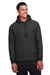 Team 365 TT96 Mens Zone HydroSport Fleece Water Resistant Hooded Sweatshirt Hoodie w/ Pouch Pocket Black Model Front