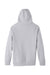 Team 365 TT96 Mens Zone HydroSport Fleece Water Resistant Hooded Sweatshirt Hoodie w/ Pouch Pocket Heather Grey Flat Back