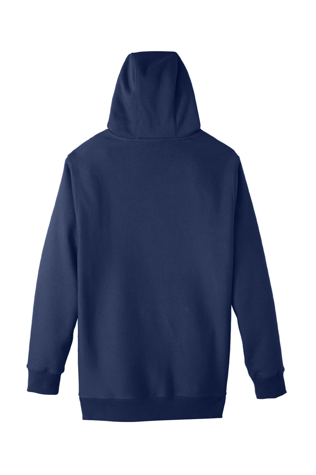 Team 365 TT96 Mens Zone HydroSport Fleece Water Resistant Hooded Sweatshirt Hoodie w/ Pouch Pocket Dark Navy Blue Flat Back