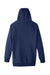 Team 365 TT96 Mens Zone HydroSport Fleece Water Resistant Hooded Sweatshirt Hoodie w/ Pouch Pocket Dark Navy Blue Flat Back