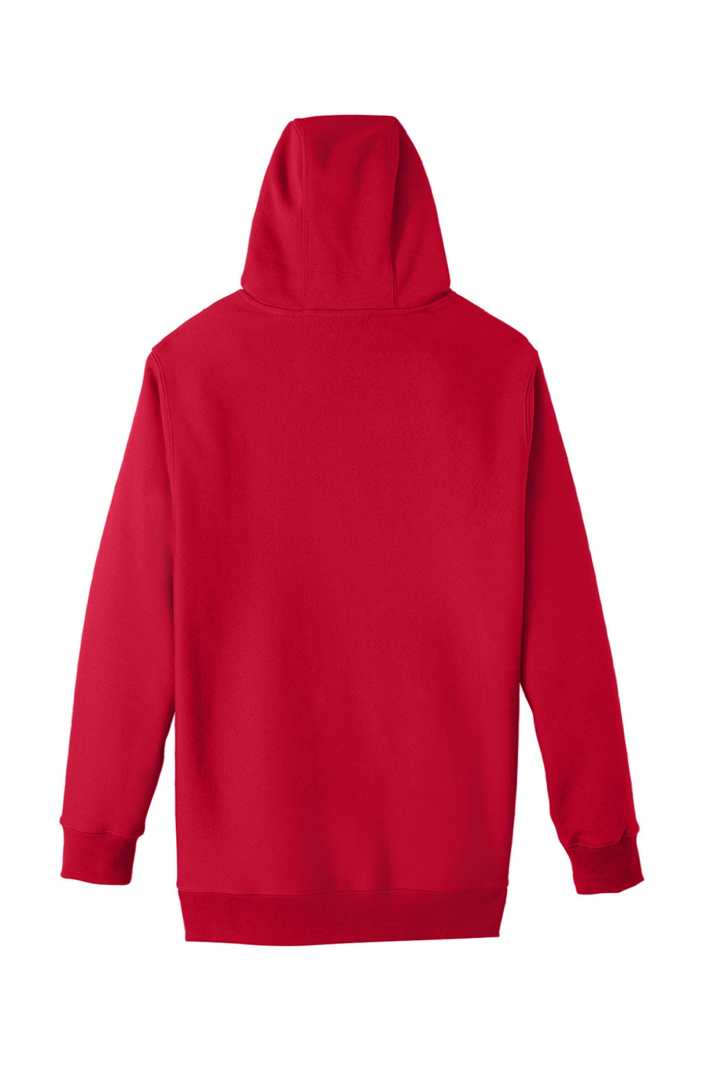 Team 365 TT96 Mens Zone HydroSport Fleece Water Resistant Hooded Sweatshirt Hoodie w/ Pouch Pocket Red Flat Back