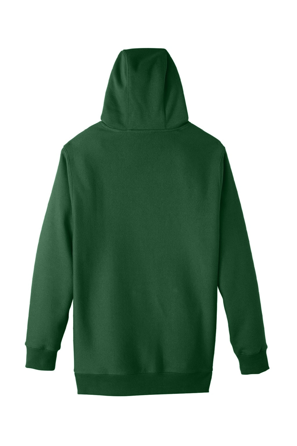 Team 365 TT96 Mens Zone HydroSport Fleece Water Resistant Hooded Sweatshirt Hoodie w/ Pouch Pocket Dark Green Flat Back