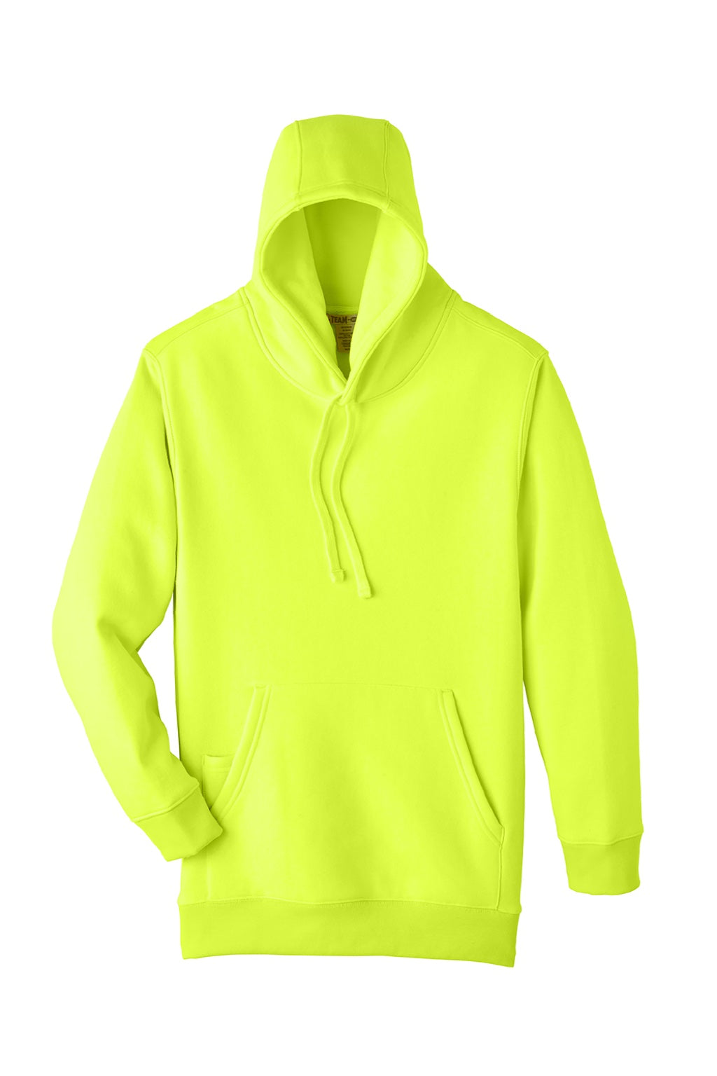 Team 365 TT96 Mens Zone HydroSport Fleece Water Resistant Hooded Sweatshirt Hoodie w/ Pouch Pocket Safety Yellow Flat Front