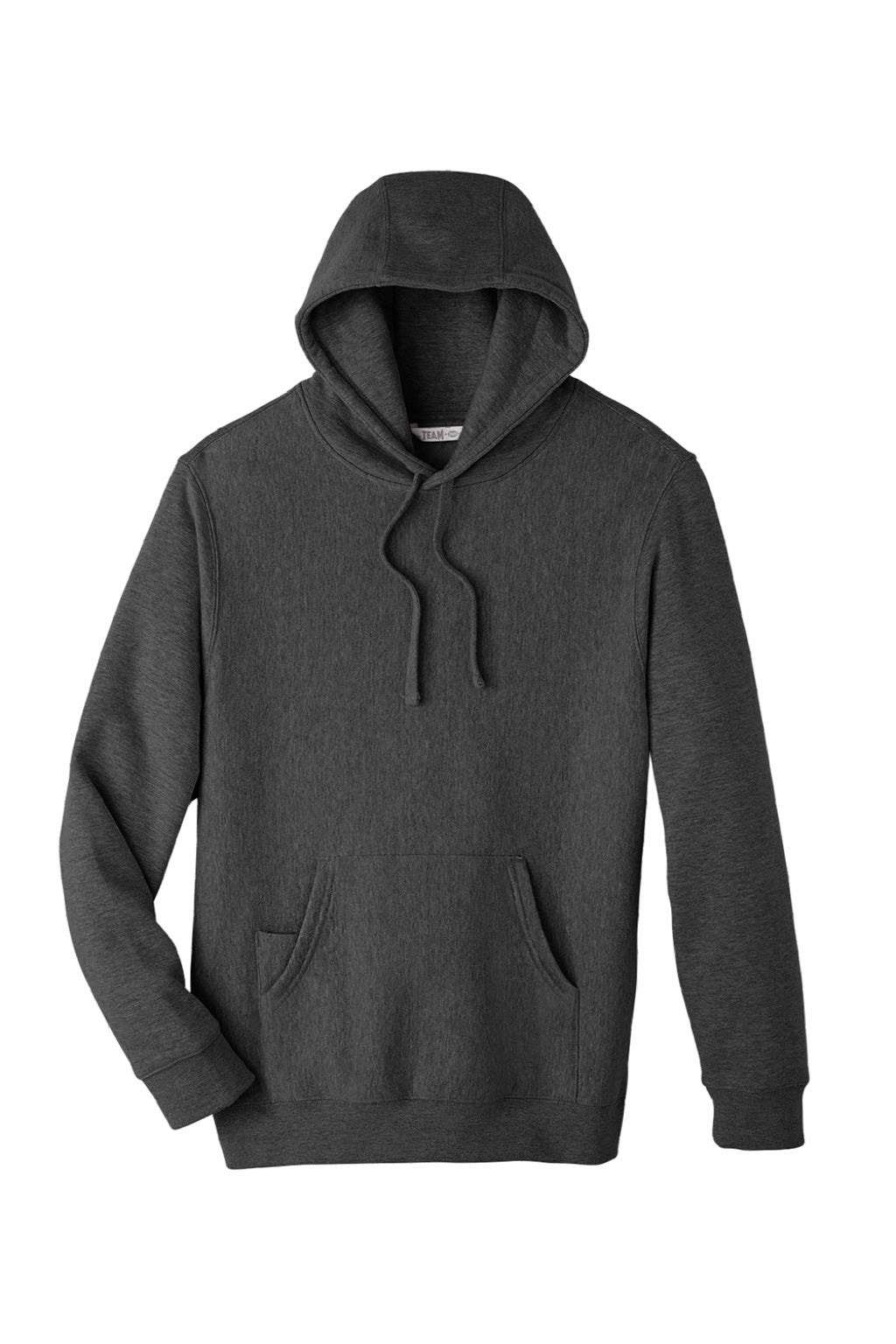 Team 365 TT96 Mens Zone HydroSport Fleece Water Resistant Hooded Sweatshirt Hoodie w/ Pouch Pocket Heather Dark Grey Flat Front