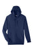 Team 365 TT96 Mens Zone HydroSport Fleece Water Resistant Hooded Sweatshirt Hoodie w/ Pouch Pocket Dark Navy Blue Flat Front