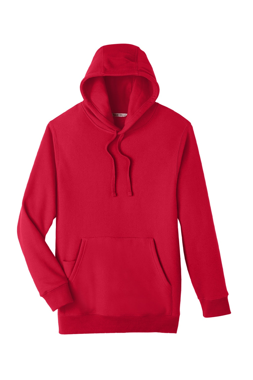 Team 365 TT96 Mens Zone HydroSport Fleece Water Resistant Hooded Sweatshirt Hoodie w/ Pouch Pocket Red Flat Front