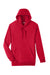 Team 365 TT96 Mens Zone HydroSport Fleece Water Resistant Hooded Sweatshirt Hoodie w/ Pouch Pocket Red Flat Front