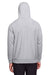 Team 365 TT96 Mens Zone HydroSport Fleece Water Resistant Hooded Sweatshirt Hoodie w/ Pouch Pocket Heather Grey Model Back