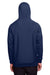 Team 365 TT96 Mens Zone HydroSport Fleece Water Resistant Hooded Sweatshirt Hoodie w/ Pouch Pocket Dark Navy Blue Model Back