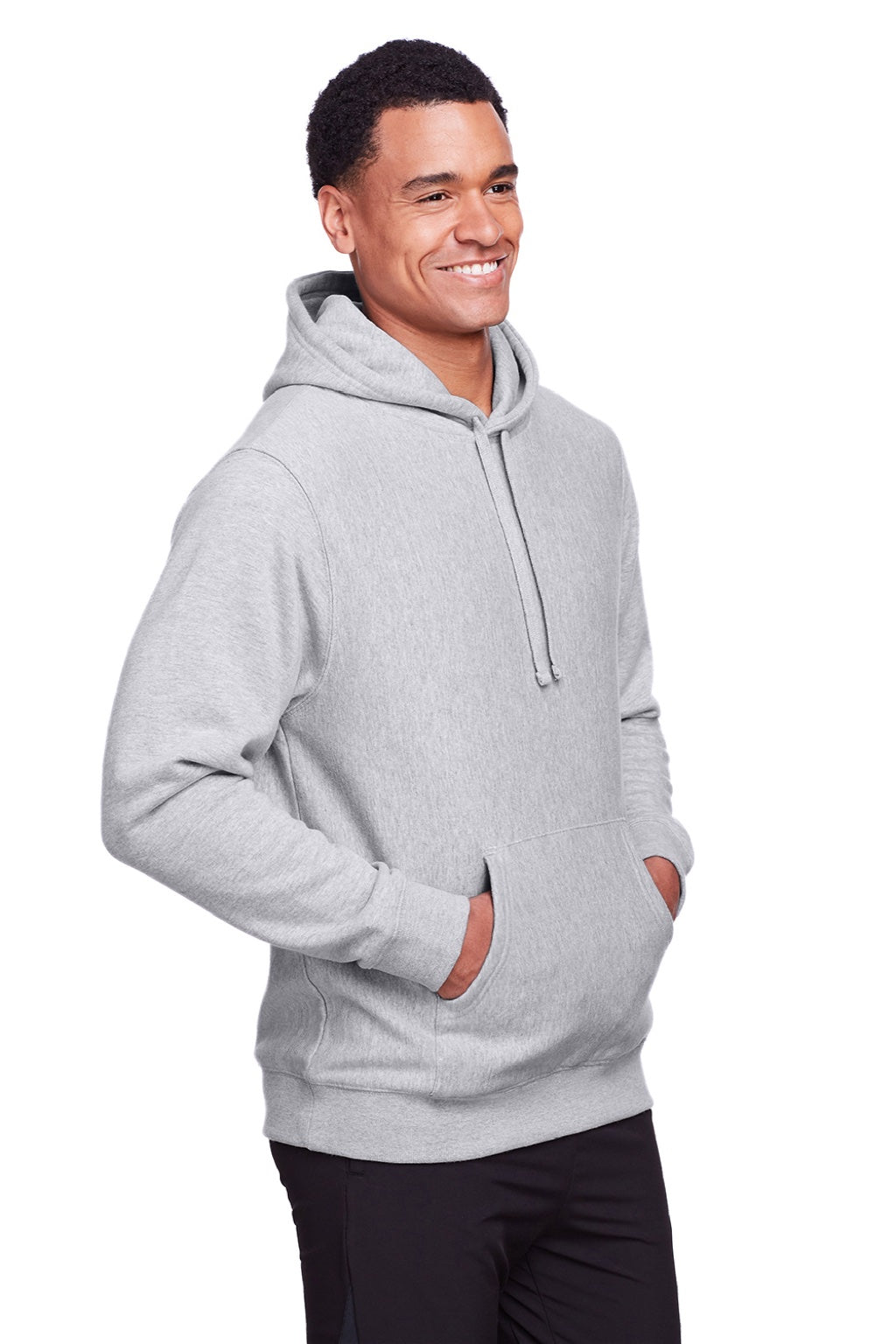 Team 365 TT96 Mens Zone HydroSport Fleece Water Resistant Hooded Sweatshirt Hoodie w/ Pouch Pocket Heather Grey Model 3q