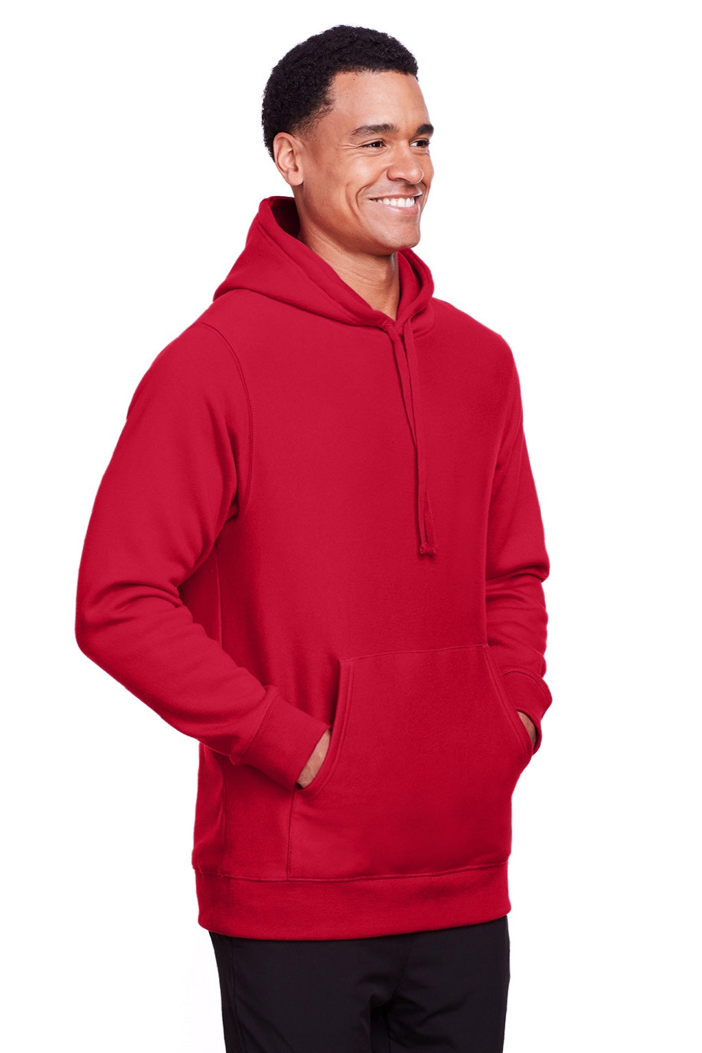Team 365 TT96 Mens Zone HydroSport Fleece Water Resistant Hooded Sweatshirt Hoodie w/ Pouch Pocket Red Model 3q
