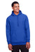 Team 365 TT96 Mens Zone HydroSport Fleece Water Resistant Hooded Sweatshirt Hoodie w/ Pouch Pocket Royal Blue Model Front