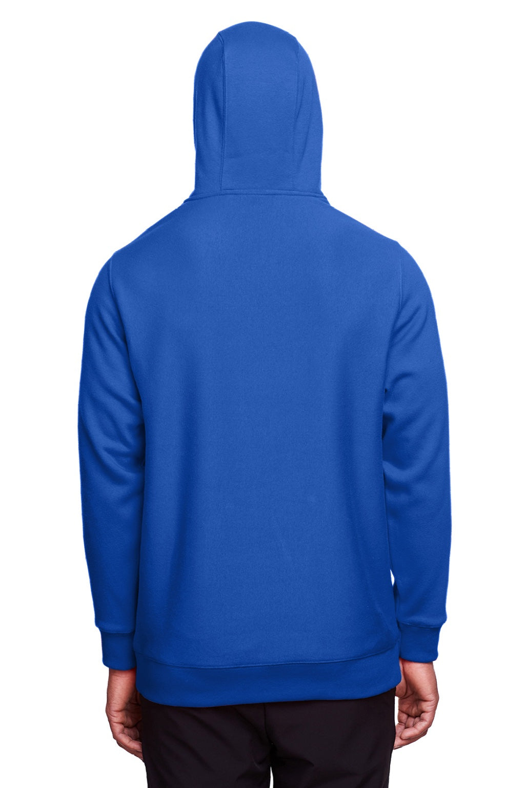 Team 365 TT96 Mens Zone HydroSport Fleece Water Resistant Hooded Sweatshirt Hoodie w/ Pouch Pocket Royal Blue Model Back