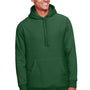 Team 365 Mens Zone HydroSport Fleece Water Resistant Hooded Sweatshirt Hoodie w/ Pouch Pocket - Dark Green