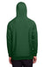 Team 365 TT96 Mens Zone HydroSport Fleece Water Resistant Hooded Sweatshirt Hoodie w/ Pouch Pocket Dark Green Model Back