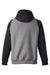 Team 365 TT96CB Mens Zone HydroSport Water Resistant Colorblock Hooded Sweatshirt Hoodie w/ Pouch Pocket Heather Dark Grey/Black Flat Back